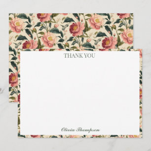 Cartão De Agradecimento Chá de Bebê Rústico Rosa Flor do Campo Personaliza