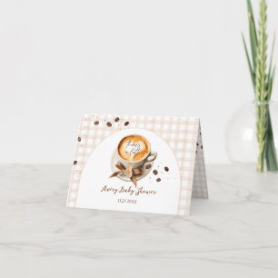 Cartão De Agradecimento Chá de Bebê Tema Café - Baby is Brewing