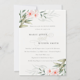 Cartão De Agradecimento Chá de Casais Florais Rustic Blush Greenery Convid