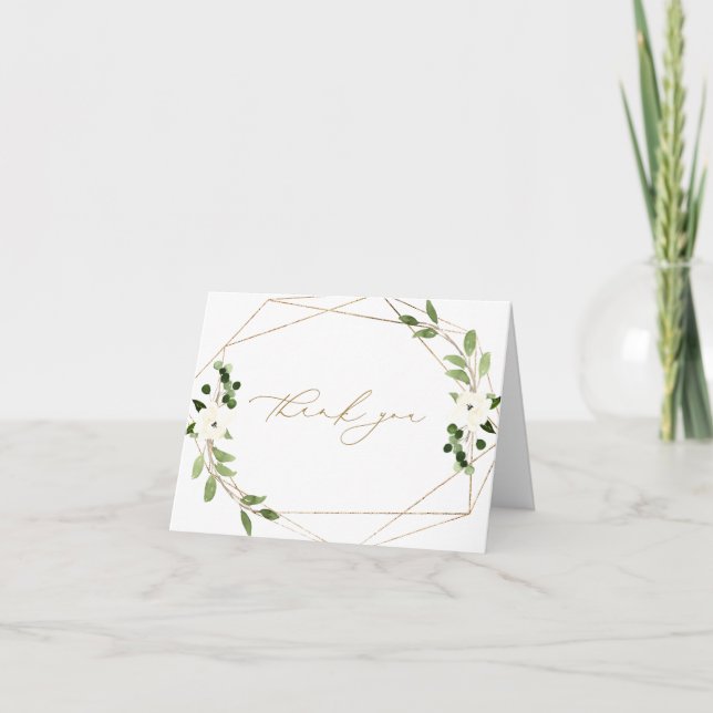 Cartão De Agradecimento Chá de casamento de tendência Geométrico Aquarela  (Frente)