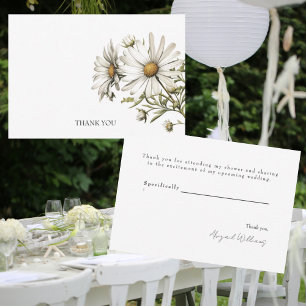 Cartão De Agradecimento Chá de casamento White Daisies - Obrigado