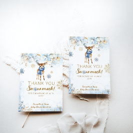 Cartão De Agradecimento Chá de Deer Winter Baby Boy