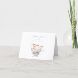 Cartão De Agradecimento Chá de Flores Elegantes Café da Manhã Nupcial