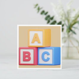 Cartão De Agradecimento Chá de fraldas - Alphabet Blocks Luncheon