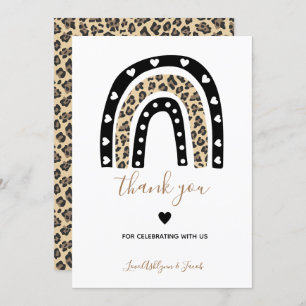 Cartão De Agradecimento Chá de fraldas Arco-Íris Leopardo Impresso Animal