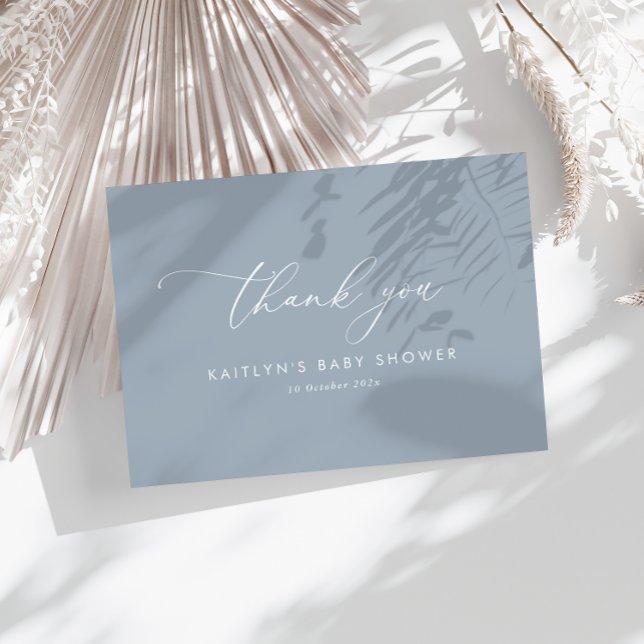 Cartão De Agradecimento Chá de fraldas Azul Dusty (Criador carregado)