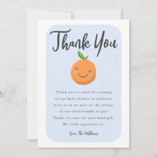 Cartão De Agradecimento Chá de fraldas azul pequeno