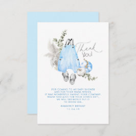 Cartão De Agradecimento Chá de fraldas Azul Pumpkins Um Pouco Obrigado