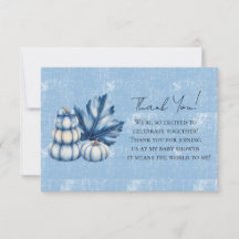 Chá de fraldas Blue Pumpkin and Leaf Boy