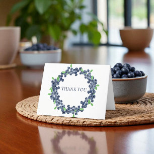 Cartão De Agradecimento Chá de fraldas Blueberry Berry Sweet Obrigado