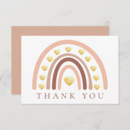 Cartão De Agradecimento Chá de fraldas Blush Boho Rainbow