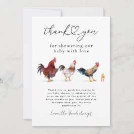 Cartão De Agradecimento Chá de fraldas Boho Chicken