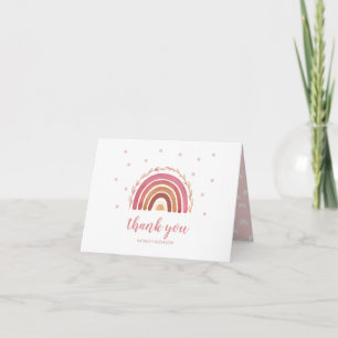 Cartão De Agradecimento Chá de fraldas Boho Rainbow
