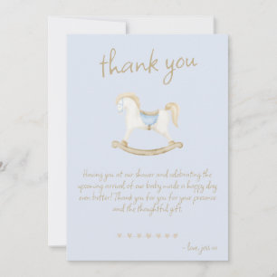 Cartão De Agradecimento Chá de fraldas Boho Vintage Rocking Horse Cowboy