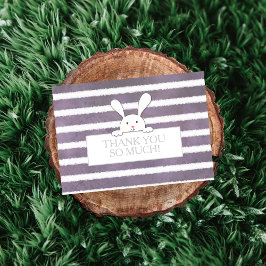 Cartão De Agradecimento Chá de fraldas Bola Branca Roxa Roxa