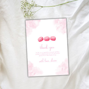 Cartão De Agradecimento Chá de fraldas Bonjour Bébé Macaron de Cores Aquát