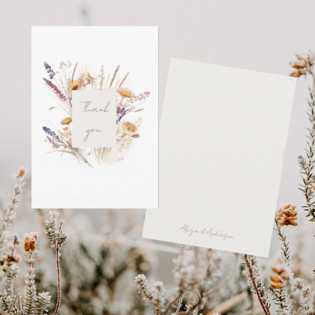 Cartão De Agradecimento Chá de fraldas Botânico Wispy Obrigado (Criador carregado)