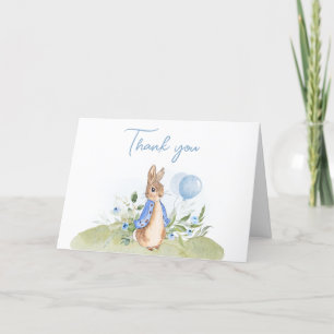 Cartão De Agradecimento Chá de fraldas Boy Peter Rabbit