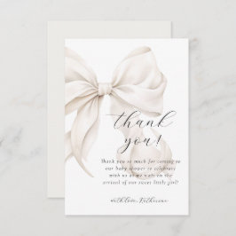 Cartão De Agradecimento Chá de fraldas branco do Arco neutro