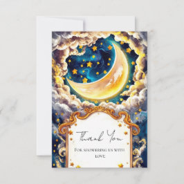 Cartão De Agradecimento Chá de fraldas Celestial Encantado