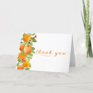 Cartão De Agradecimento Chá de fraldas Cloridrato de Citrus Laranja Modern