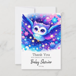 Cartão De Agradecimento Chá de fraldas Coruja