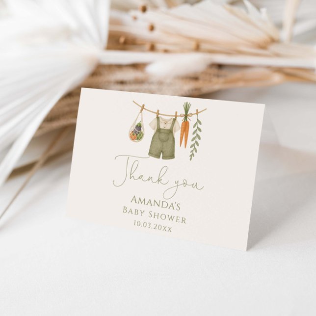 Cartão De Agradecimento Chá de fraldas crescido localmente (Criador carregado)