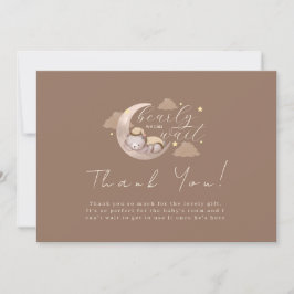 Cartão De Agradecimento Chá de fraldas da Estrela da Lua do Cub Bear Moon