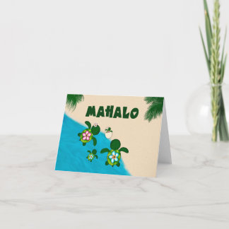 Cartão De Agradecimento Chá de fraldas Da Família GIRL Sea TURTLE Obrigado