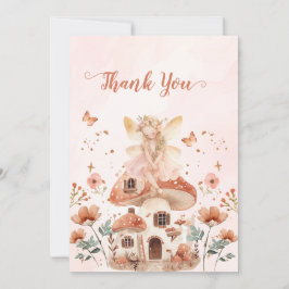 Cartão De Agradecimento Chá de fraldas da Garota Florestal Encantada de Co