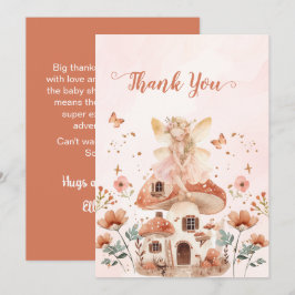 Cartão De Agradecimento Chá de fraldas da Garota Florestal Encantada de Co