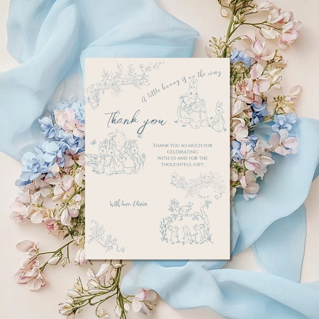 Cartão De Agradecimento Chá de fraldas da mãe de Peter Rabbit Obrigado (Criador carregado)