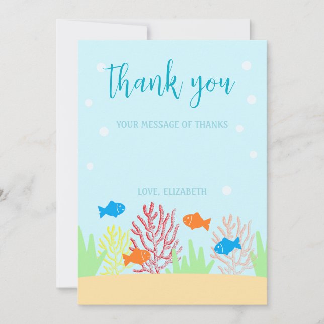 Cartão De Agradecimento Chá de fraldas da Vida do Mar (Frente)