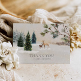 Cartão De Agradecimento Chá de fraldas da Woodland de inverno Obrigado