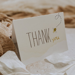 Cartão De Agradecimento Chá de fraldas De Abelhas De Bumble Doce Dobrado