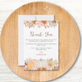 Cartão De Agradecimento Chá de fraldas de abóbora