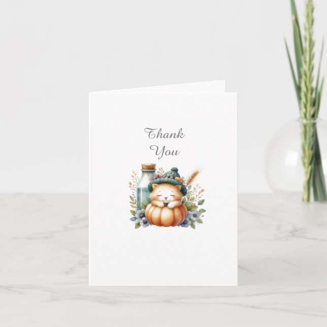 Cartão De Agradecimento Chá de fraldas De Animais Da Floresta Obrigado Not (Frente)