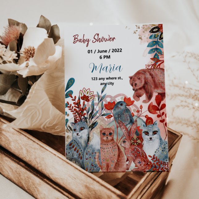 Cartão De Agradecimento Chá de fraldas de animais de raça branca convidado (Criador carregado)