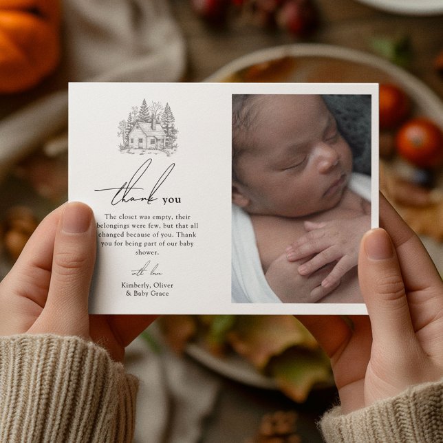 Cartão De Agradecimento Chá de fraldas de Animais Florestais Antigos (Criador carregado)