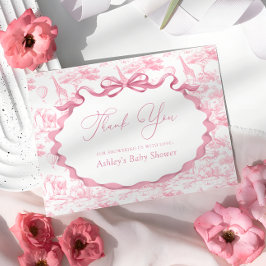 Cartão De Agradecimento Chá de fraldas De Animais Safari Rosa, Obrigado