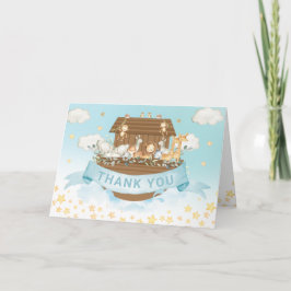 Cartão De Agradecimento Chá de fraldas de aniversário do Noah, Bichinhos d