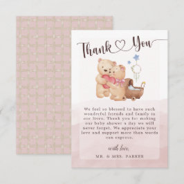 Cartão De Agradecimento Chá de fraldas de Aquarela do Urso Cúbico Neutro p