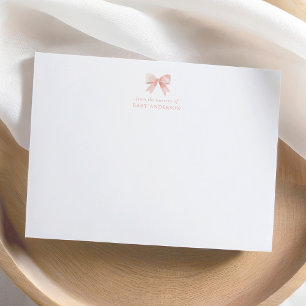 Cartão De Agradecimento Chá de fraldas de Arco de Aquarela Rosa