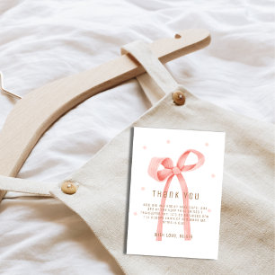 Cartão De Agradecimento Chá de fraldas de Arco de Bolinhas bonito