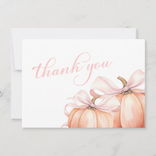 Cartão De Agradecimento Chá de fraldas de Arco rosa coquette Pumpkin