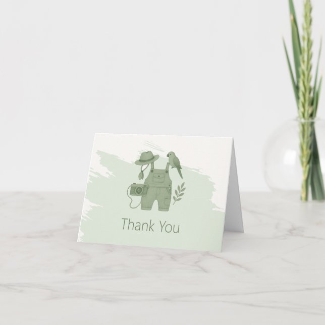 Cartão De Agradecimento Chá de fraldas de Aventura do Little Explorer (Frente)