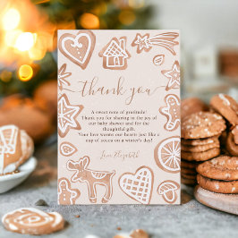 Cartão De Agradecimento Chá de fraldas de biscoito de Natal de inverno bon