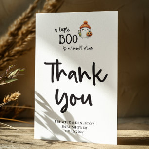 Cartão De Agradecimento Chá de fraldas de Boo Pequeno Halloween Flat