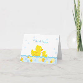 Cartão De Agradecimento Chá de fraldas de Borracha Ducky Obrigado azul e a