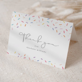 Cartão De Agradecimento Chá de fraldas de borrifa cotovelada